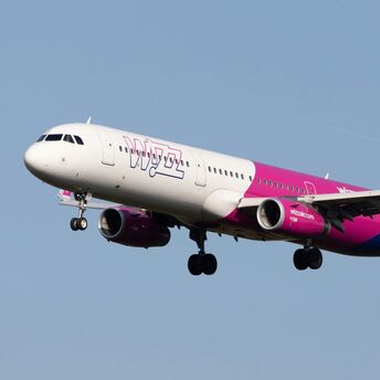 Wizz Air aircraft in flight