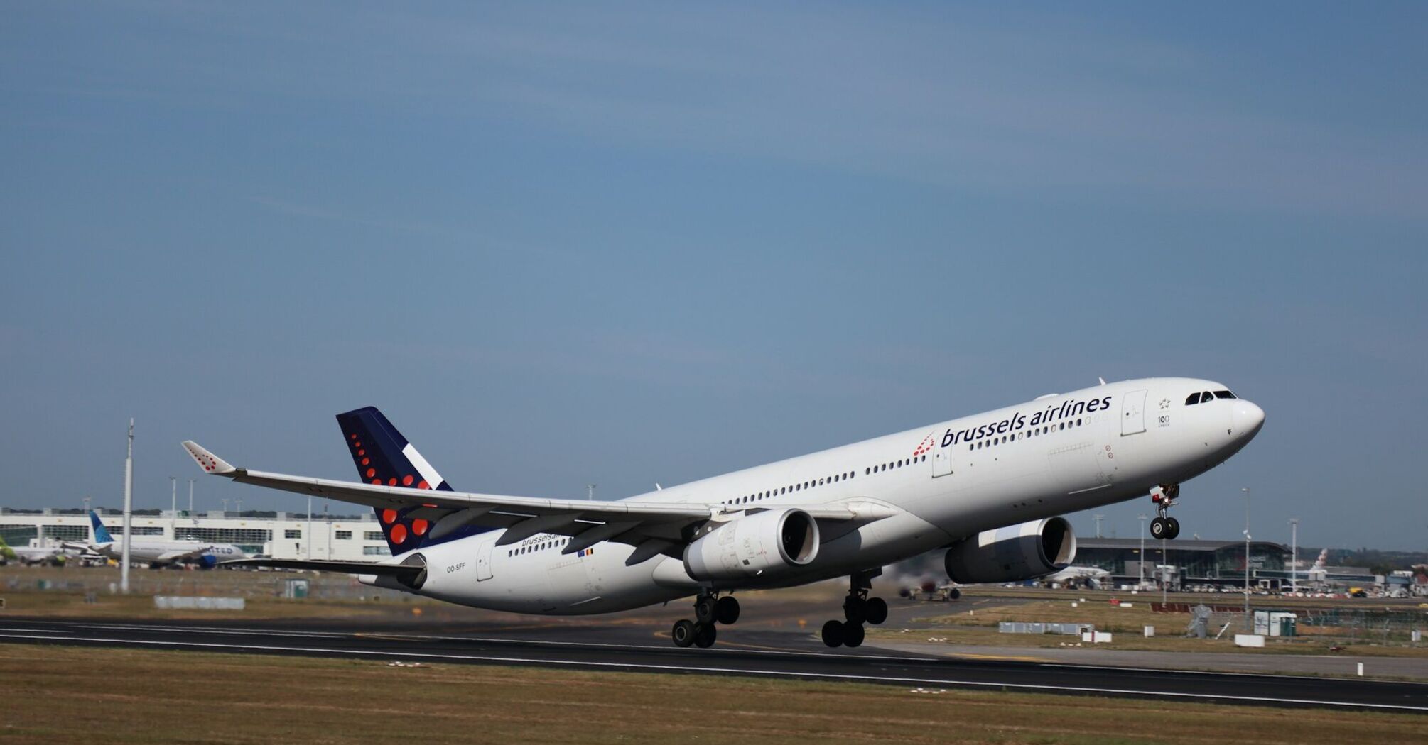 Brussels Airlines aircraft taking off