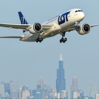 LOT Boeing 787 Dreamliner in flight