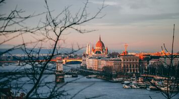 View over Budapest and the Danube at sunset