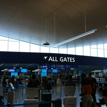 UK airport terminal sign for all gates
