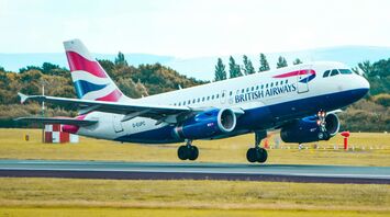 British Airways aircraft taking off from an airport