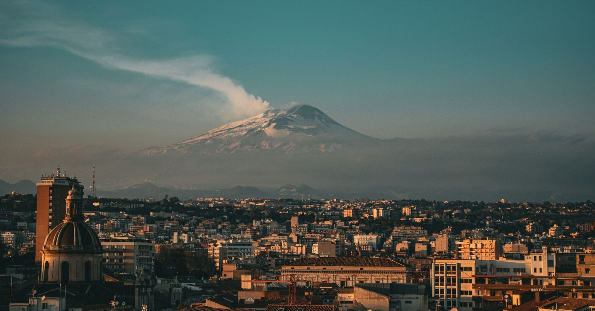 Mount Etna overlooking Catania in Sicily