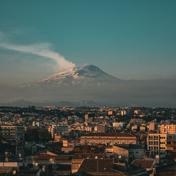 Mount Etna overlooking Catania in Sicily
