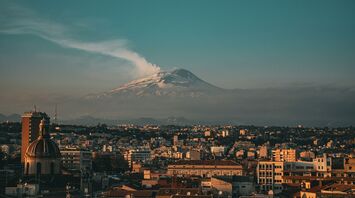 Mount Etna overlooking Catania in Sicily