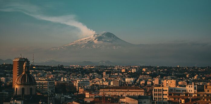 Mount Etna overlooking Catania in Sicily