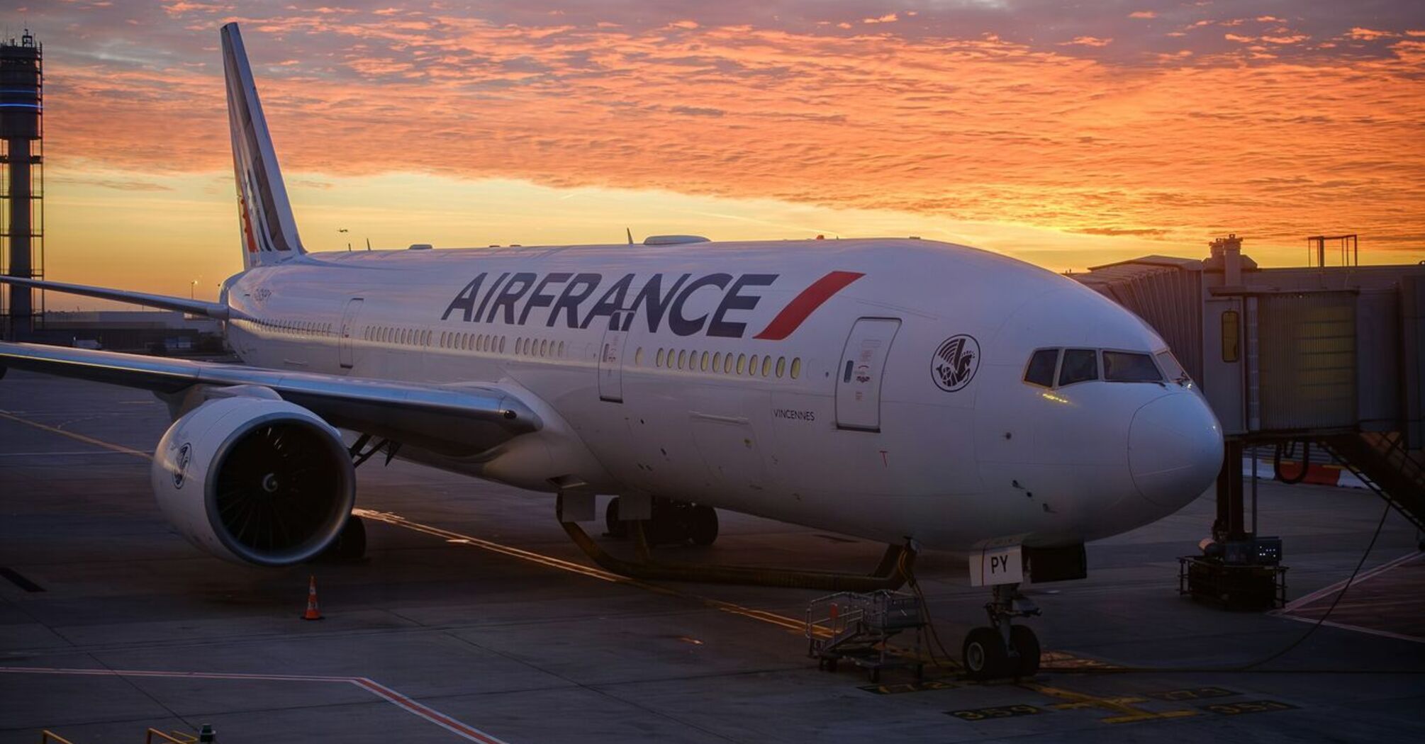 Air France aircraft parked at Paris airport
