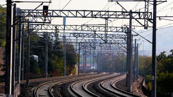 Railway tracks and overhead lines