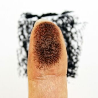 Close-up of a fingerprint impression