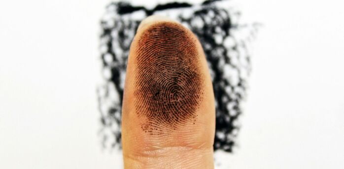 Close-up of a fingerprint impression