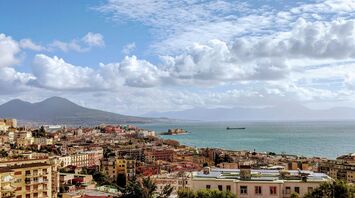 Naples waterfront and Mount Vesuvius