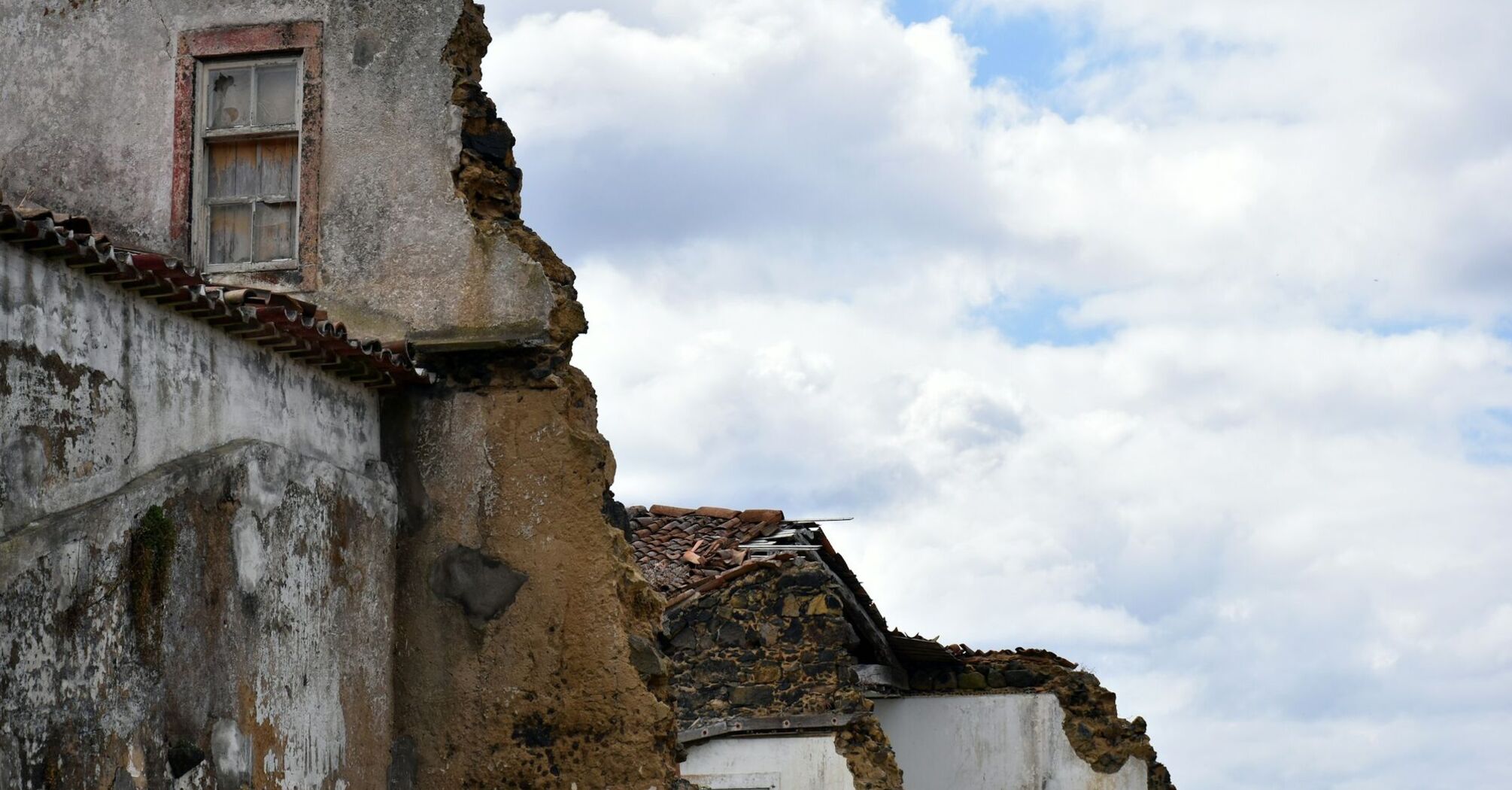 Partially damaged building