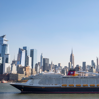 Disney cruise ship in New York City