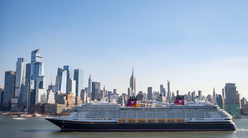 Disney cruise ship in New York City