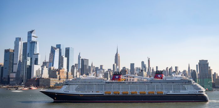Disney cruise ship in New York City