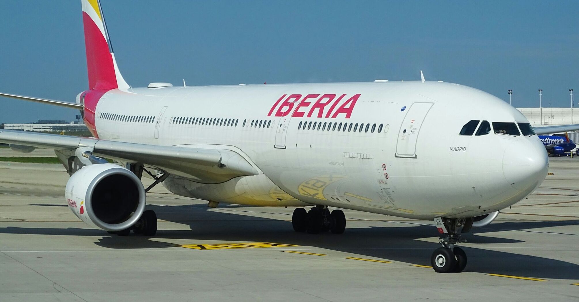 Iberia aircraft on the airport apron