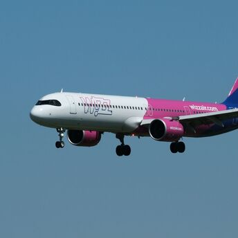 Wizz Air aircraft in flight