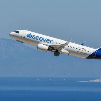 Discover Airlines aircraft taking off