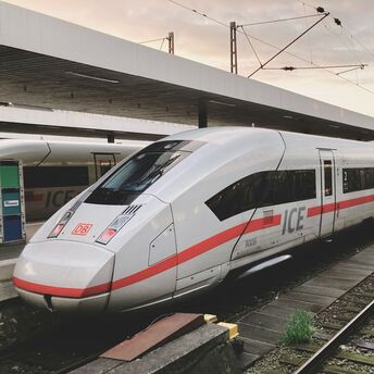 Deutsche Bahn ICE train at a German station