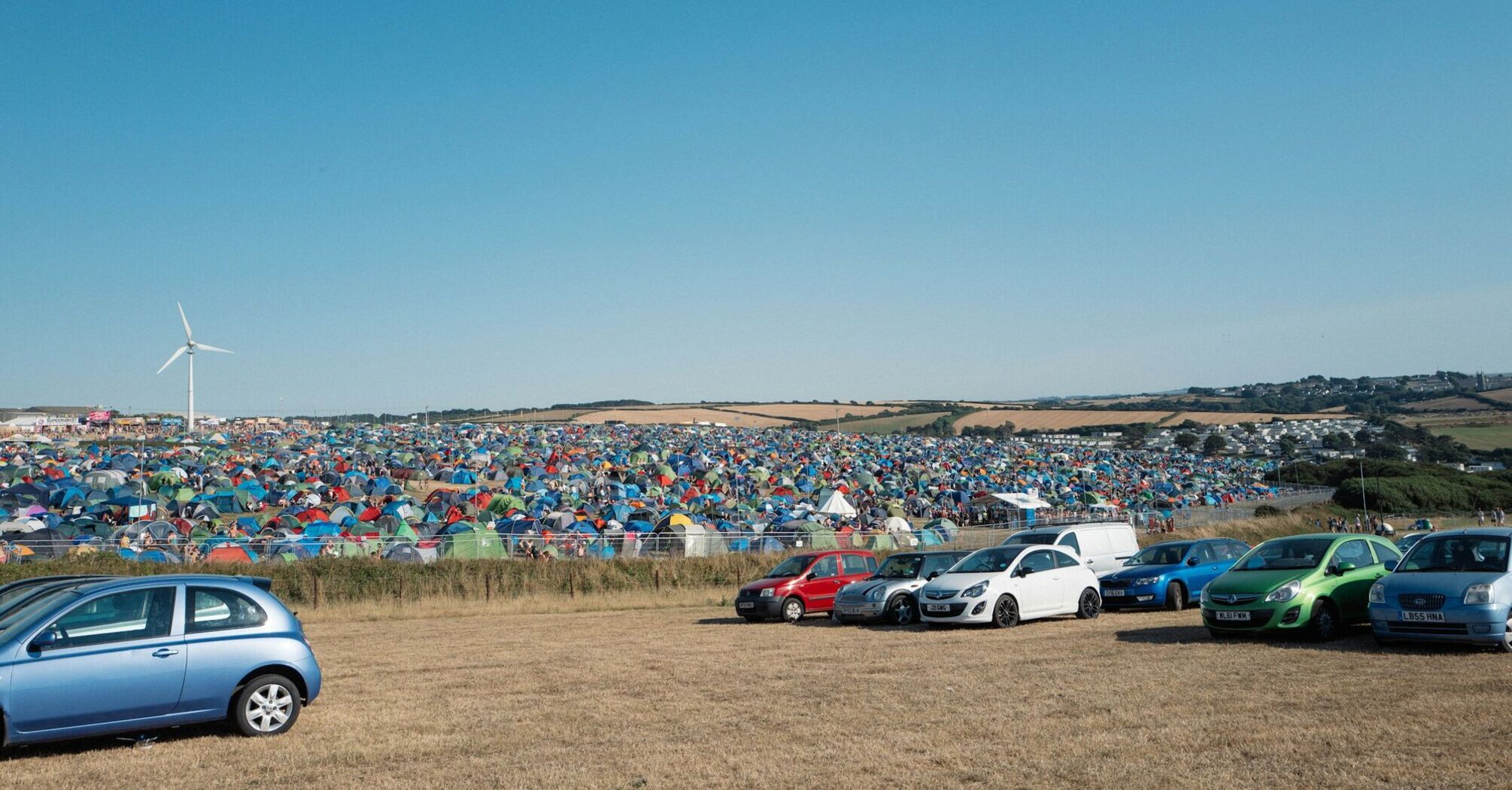 Boardmasters campsite and festival parking near Newquay