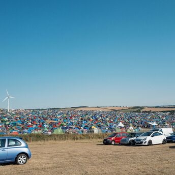 Boardmasters campsite and festival parking near Newquay