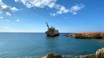 Shipwreck off the rocky Cyprus coast