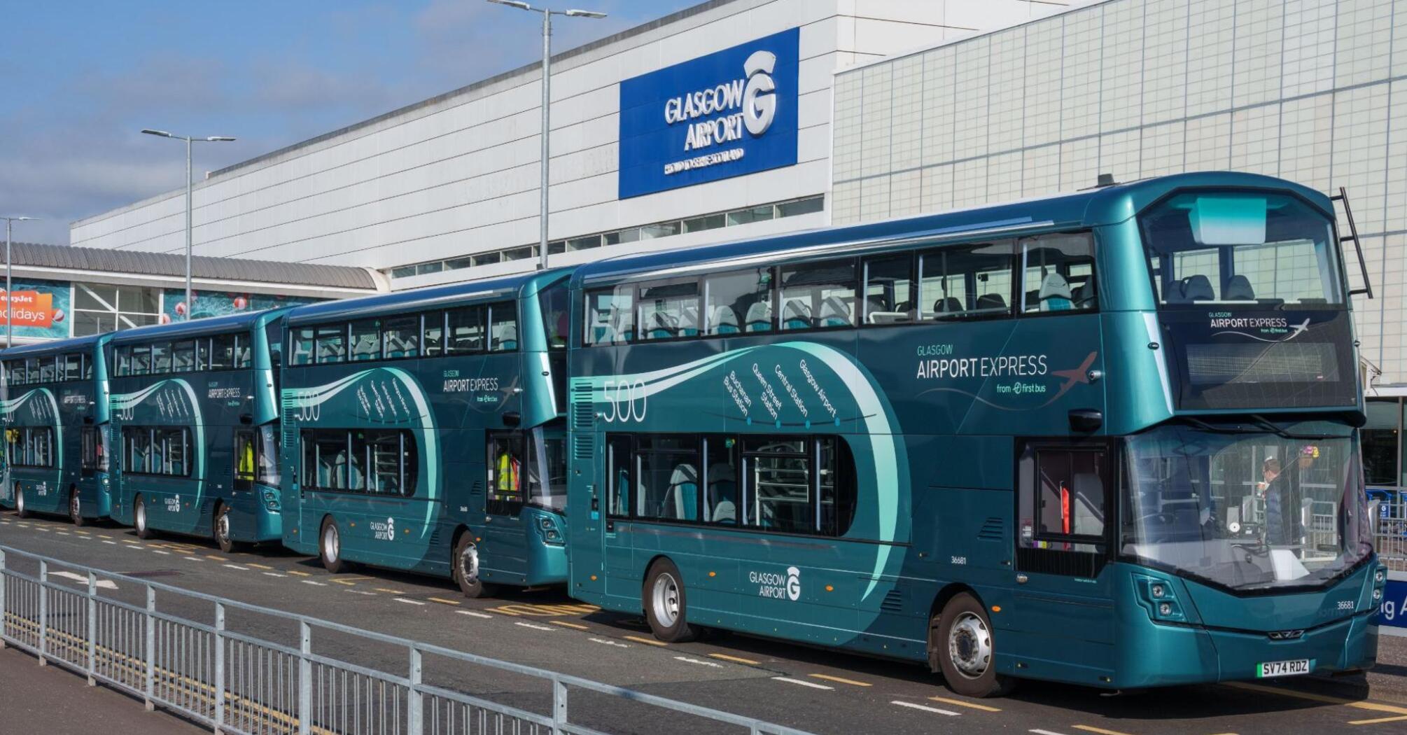 Glasgow Airport Express buses outside terminal