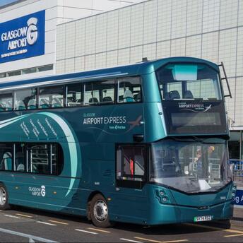Glasgow Airport Express buses outside terminal
