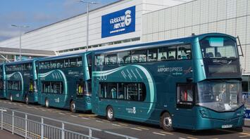 Glasgow Airport Express buses outside terminal