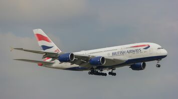 British Airways aircraft approaching an airport