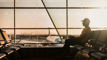 Passenger waiting in an airport terminal
