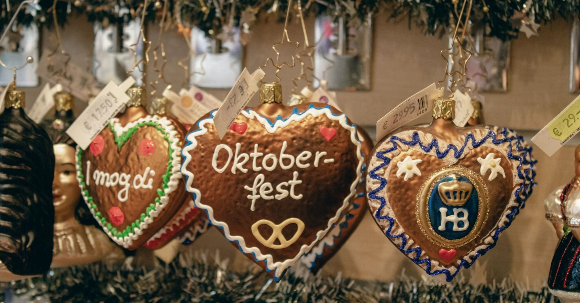 Oktoberfest gingerbread heart decorations