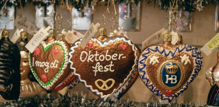Oktoberfest gingerbread heart decorations