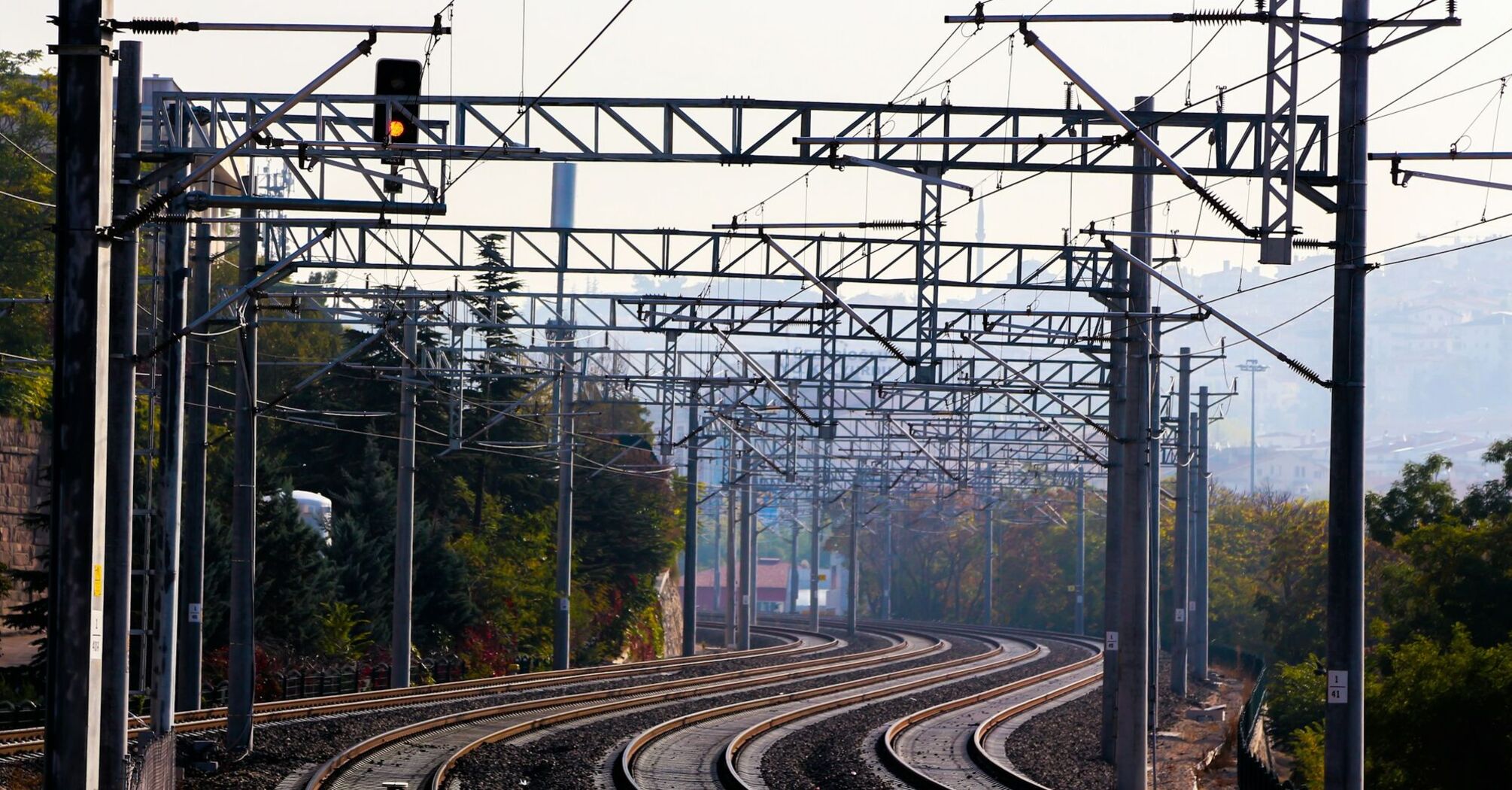 Electrified railway tracks and signalling equipment