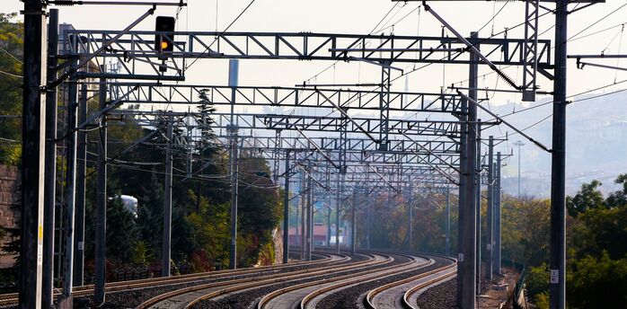 Electrified railway tracks and signalling equipment