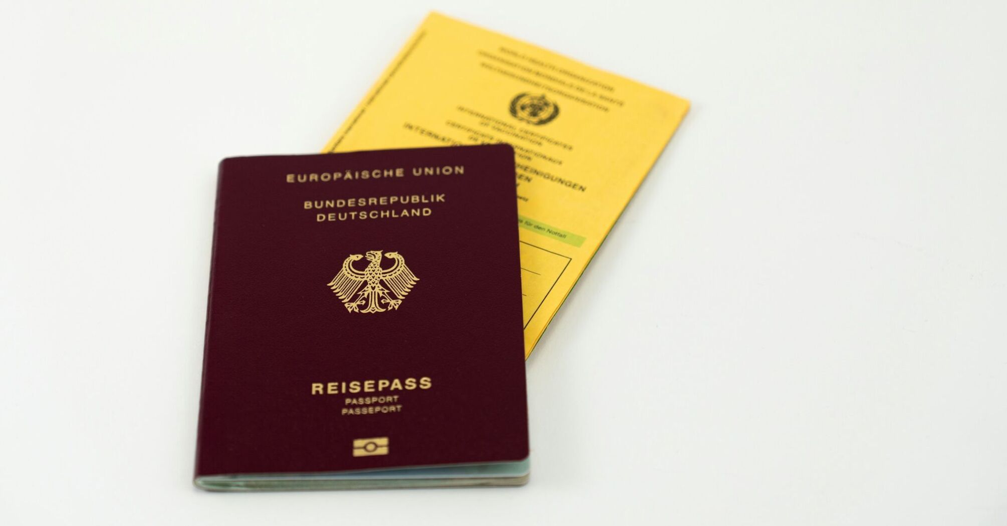 German biometric passport on a table