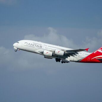 Qantas aircraft taking off