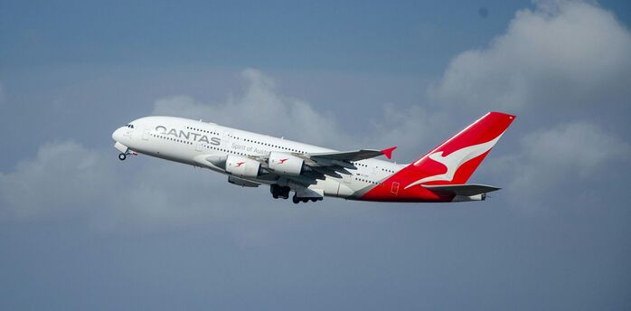Qantas aircraft taking off