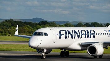 Finnair aircraft taxiing at the airport