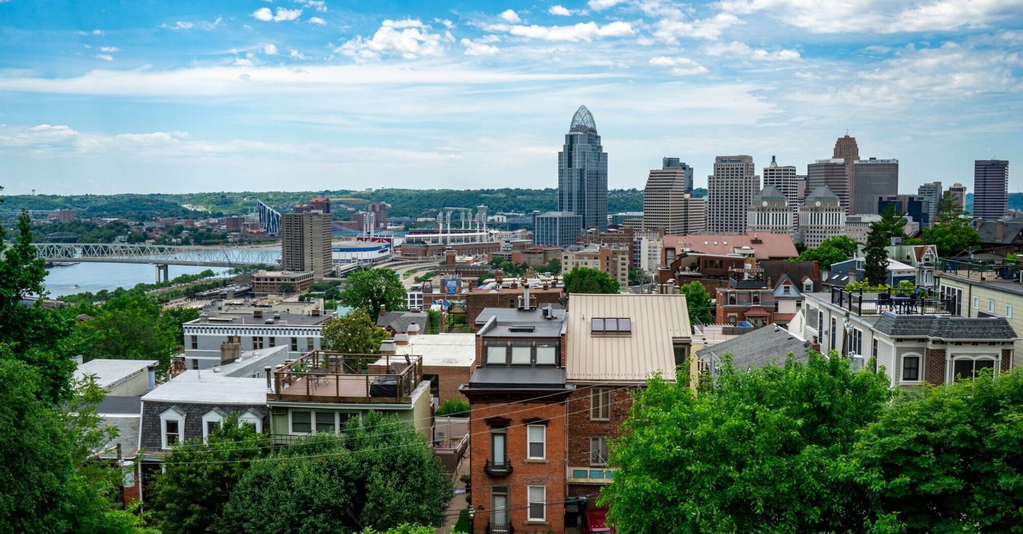Cincinnati skyline and Ohio River