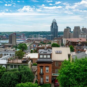 Cincinnati skyline and Ohio River