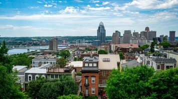 Cincinnati skyline and Ohio River