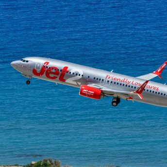 Jet2 Boeing 737 flying over the sea