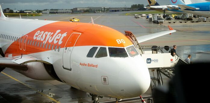 easyJet aircraft parked at an airport