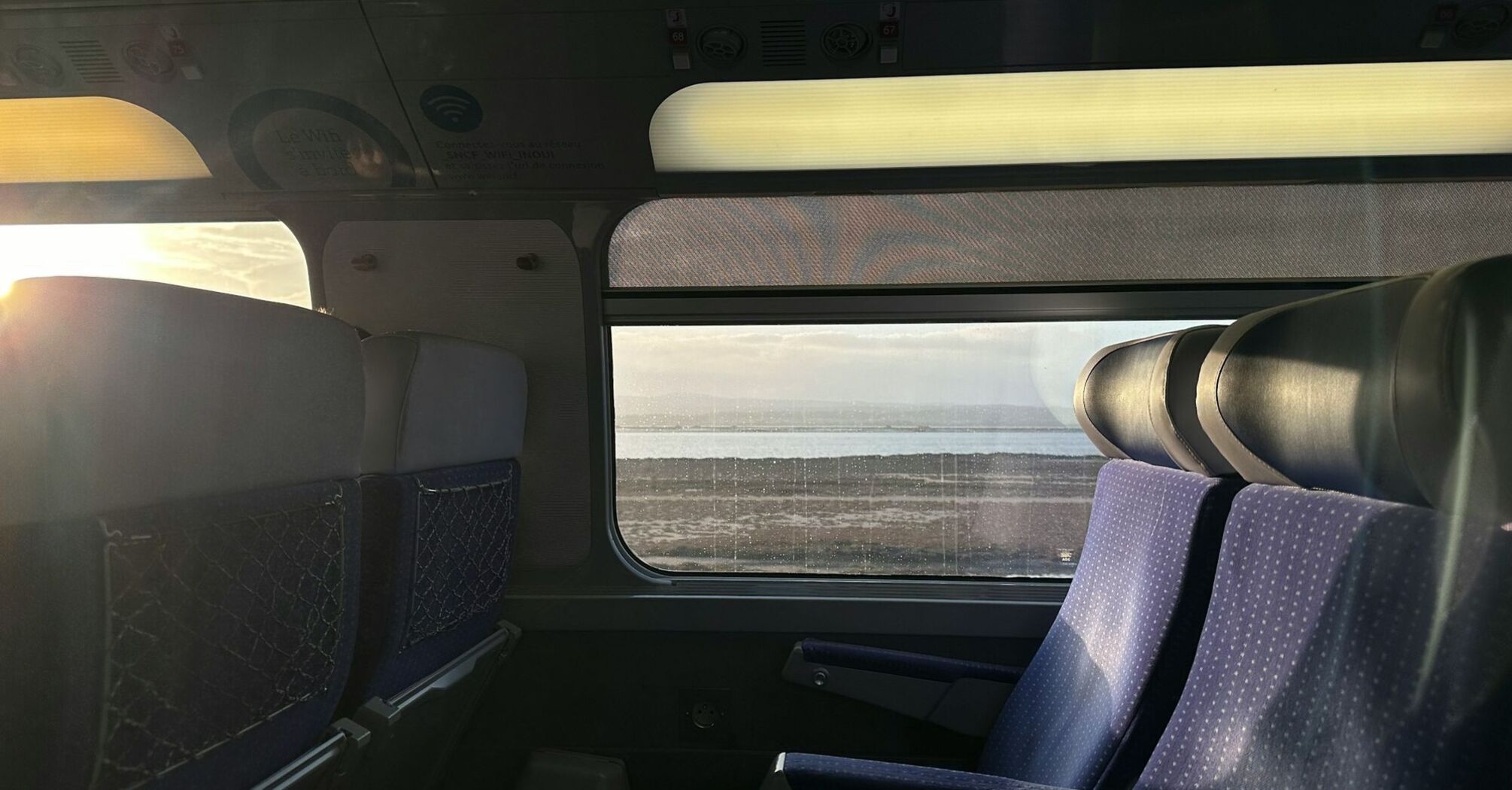 Passenger seats inside a French train