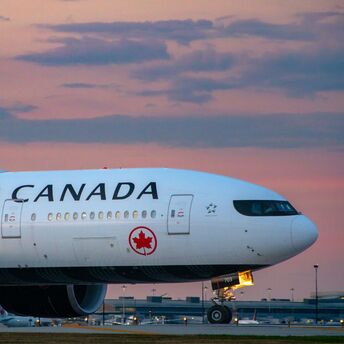 Air Canada aircraft at the airport