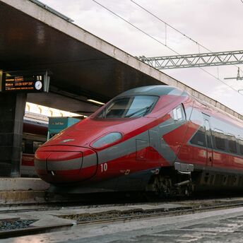 Frecciarossa high-speed train at a station