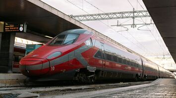 Frecciarossa high-speed train at a station