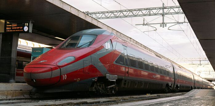 Frecciarossa high-speed train at a station