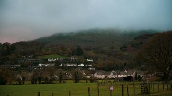 Cumbrian hills and village landscape